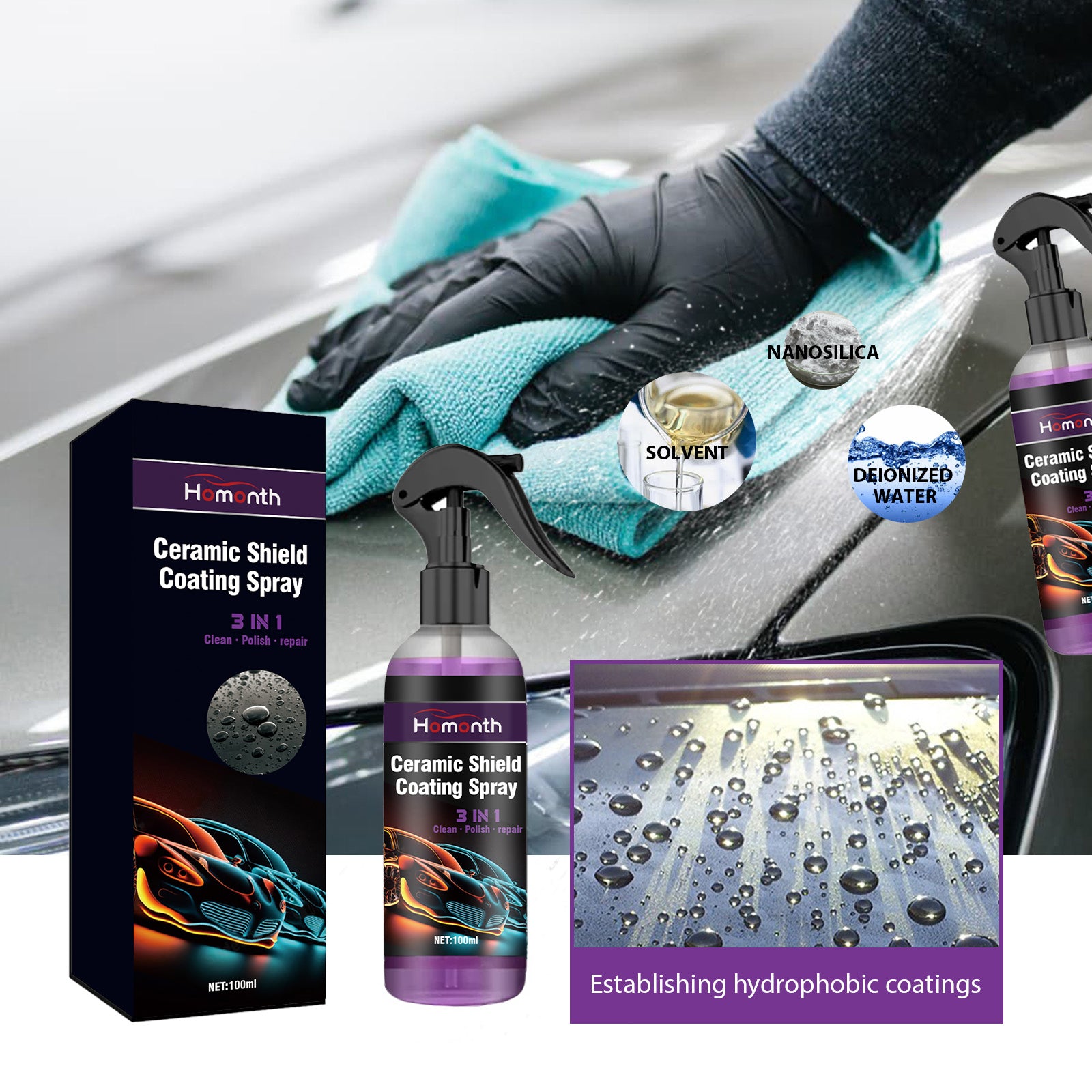 Automotive Coating Spray, Automotive Paint Maintenance Decontamination And New Automotive Coating Agent For Bright Coating